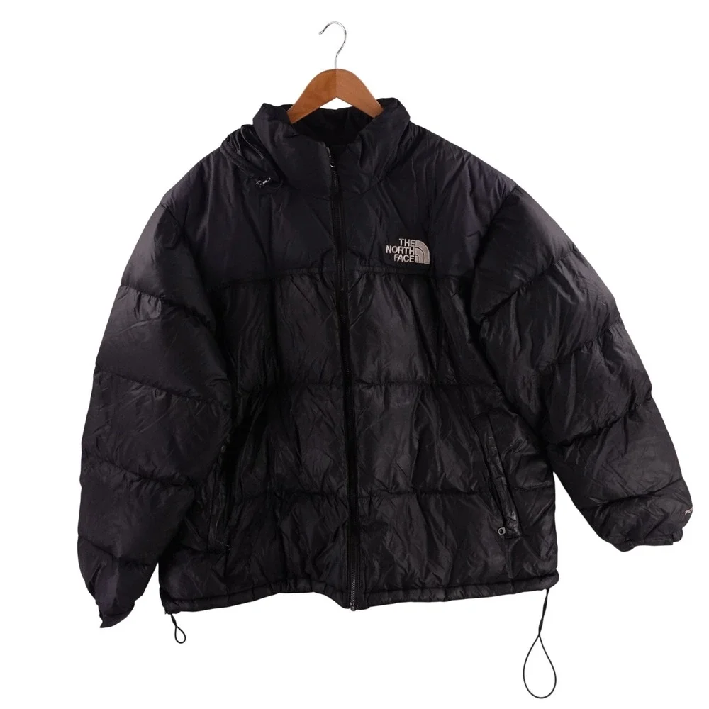 The North Face 700 Fill Nuptse Puffer Jacket Mens XXL Black Vintage Y2K Hooded